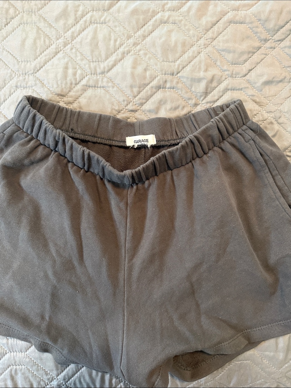 Garage Women's Gray Elastic-Waist Casual Athletic Shorts